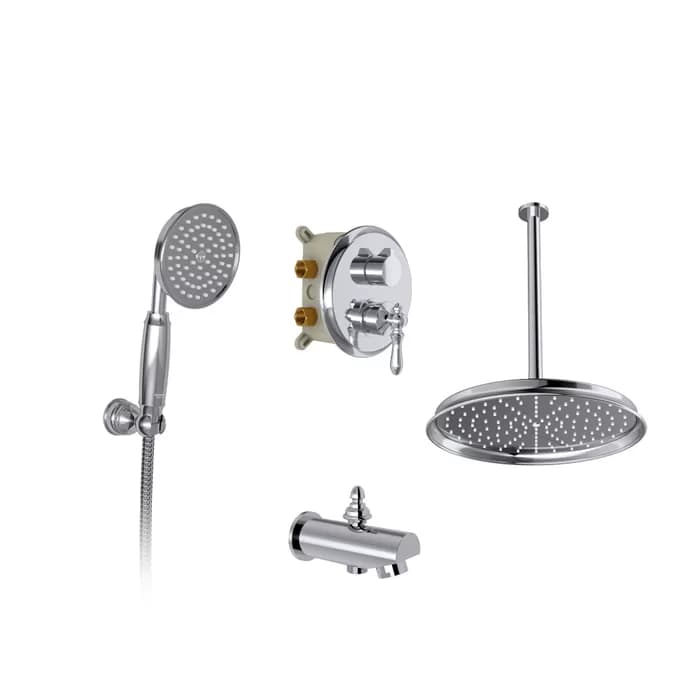 شیر توکار حمام تیپ 4 زیگموند کروم شودر BRASS — تصویر ۲
