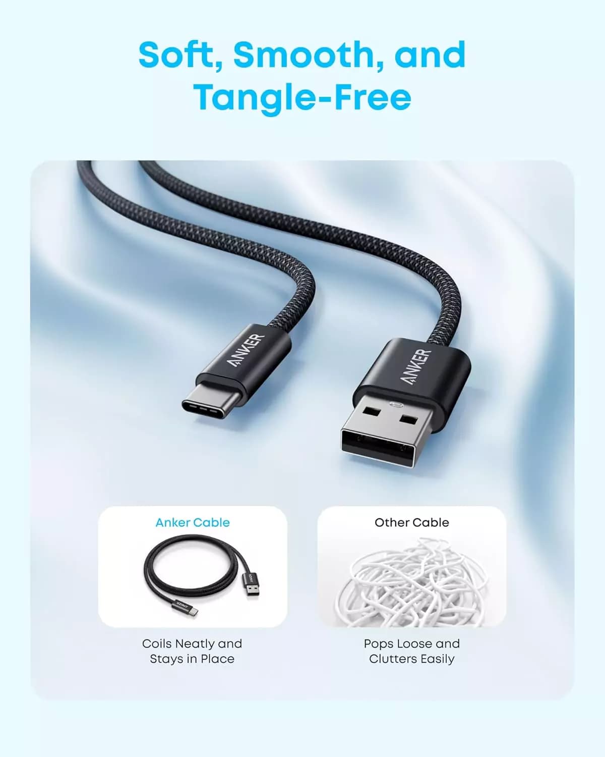 کابل 1 متر انکر USB A به USB C انکر Anker USB-A to USB-C 1m Cable A8052 — تصویر ۶