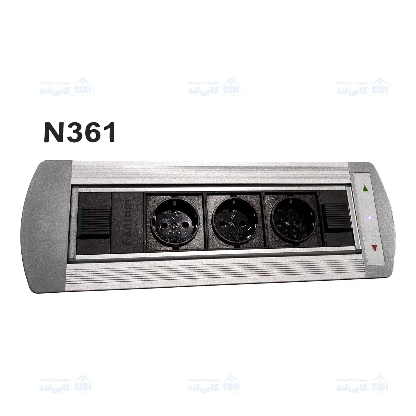 پریز برق مستطیلی دکمه تاچ الکترونیکی فانتونی مدل N361 رنگ سیلور — تصویر ۳
