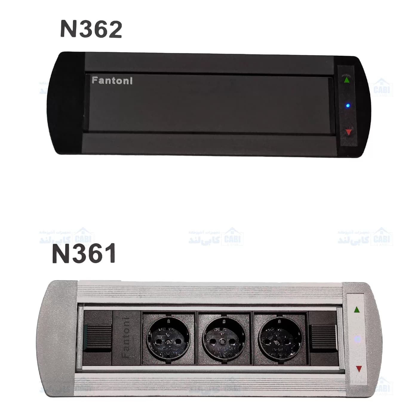 پریز برق مستطیلی دکمه تاچ الکترونیکی فانتونی مدل N361 رنگ سیلور — تصویر ۴