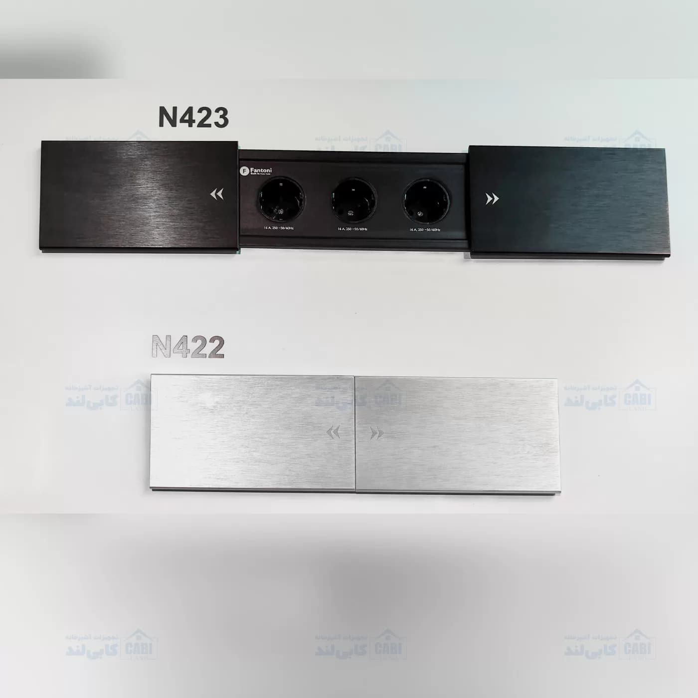 پریز برق کشویی دو طرفه اسلاید بازشو مدل اسلیم فانتونی N423 و N422 — تصویر ۸