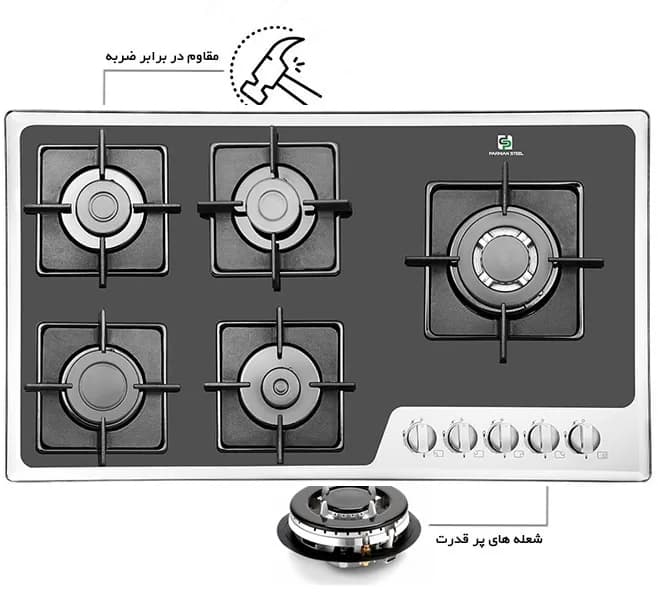 گاز پرنیان استیل PB5202 M — تصویر ۲