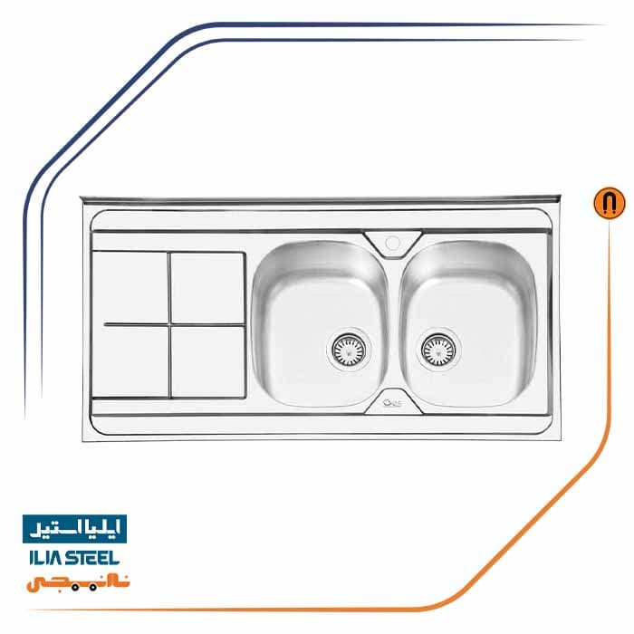 سینک ظرفشویی ایلیا استیل مدل 1041 — تصویر ۹