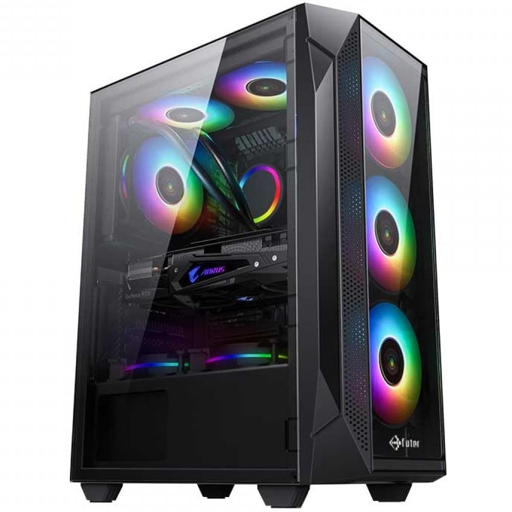 کیس کامپیوتر فاطر FG-718 RGB Mid Tower مشکی — تصویر ۲
