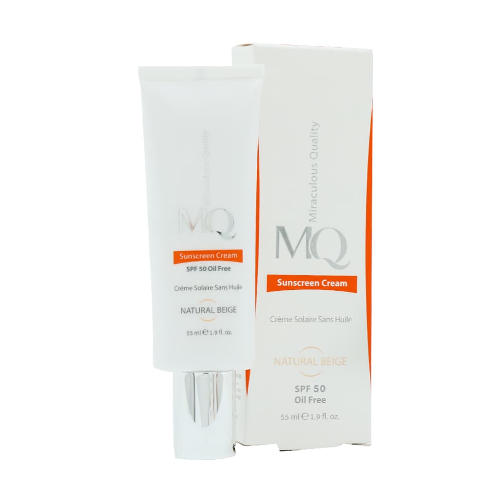 ضد آفتاب فاقد چربی SPF50 بژ طبیعی ام کیو