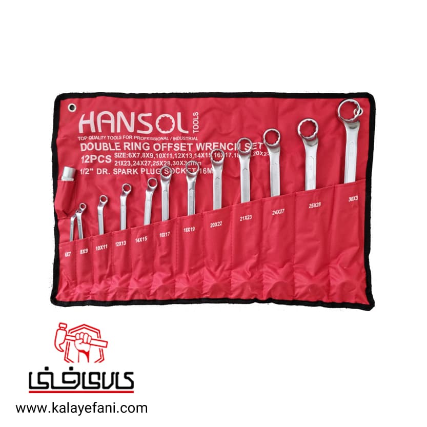 ست آچار دو سر رینگی هانسول 6تا32 طرح آلمان 12 عددی مدل HS200 — تصویر ۲