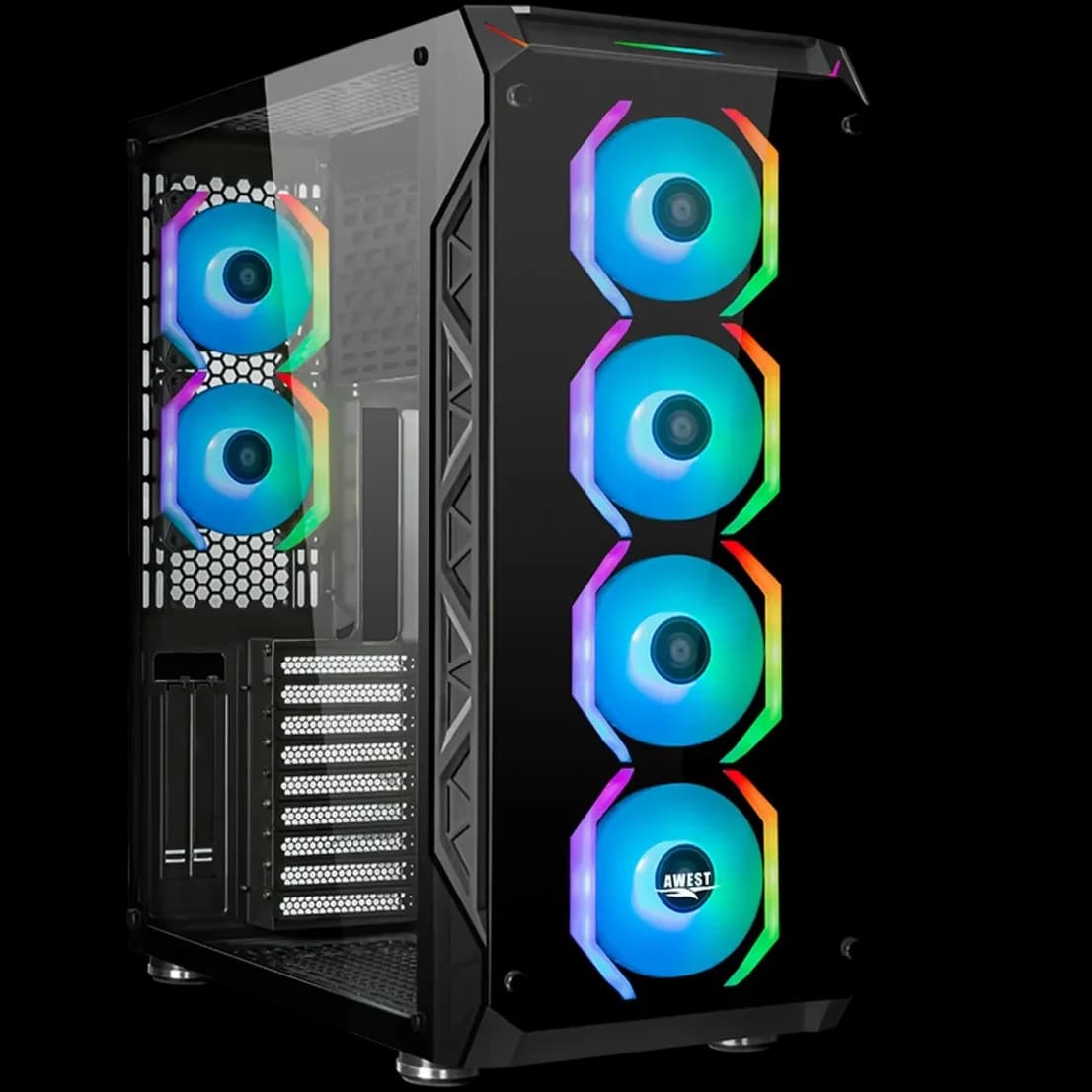 کیس کامپیوتر اوست GT AV401 FB ARGB Mid Tower مشکی — تصویر ۲