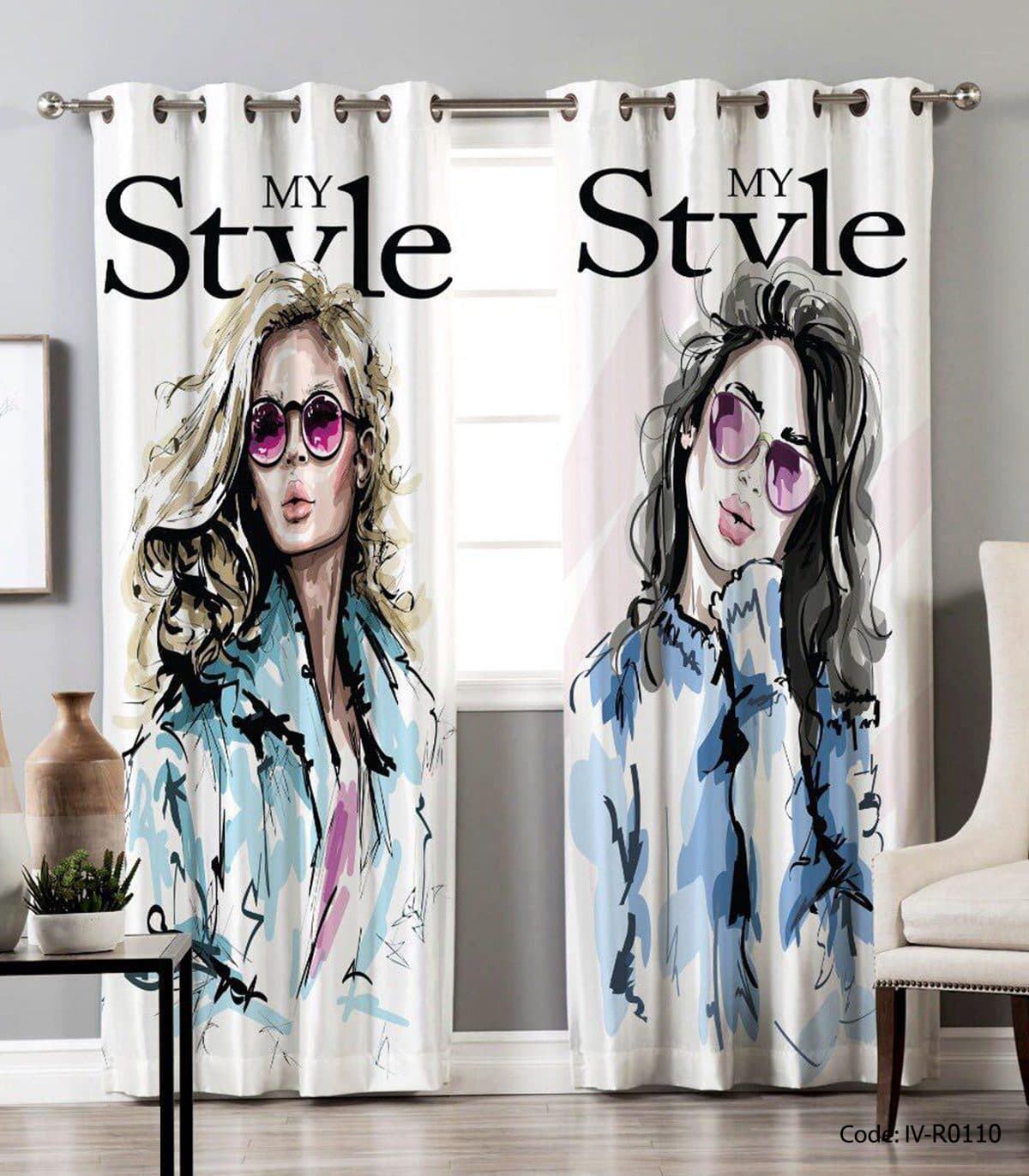 پرده پانچی دخترانه نوجوان مدل MY STYLE 2 — تصویر ۲