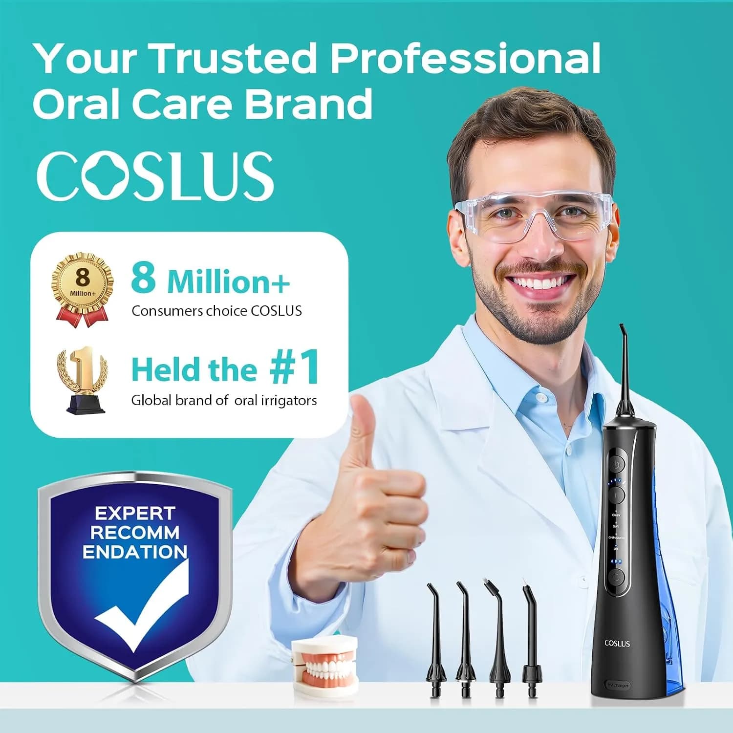 واترجت و دستگاه شست‌وشوی دهان بی‌سیم برند COSLUS مدل C50 — تصویر ۶