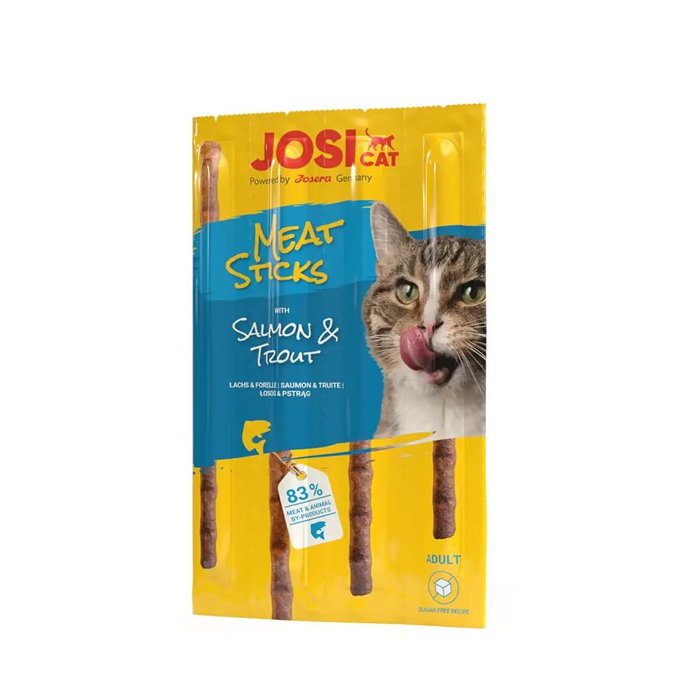 تشویقی مدادی گربه با طعم سالمون و قزل آلا جوسرا – Meat Sticks
