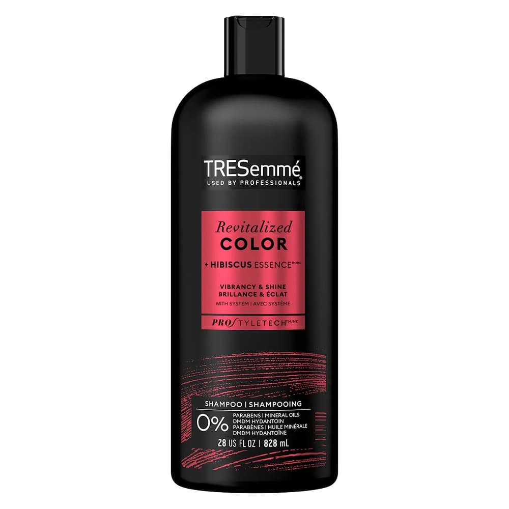شامپو درخشان کننده موهای رنگ شده ترزمی ترزمه TRESemme Revitalized Color Plus Hibiscus Essence Vibrancy and Shine ProStyleTech Shampoo 828ml