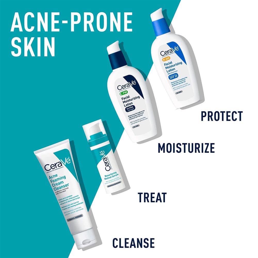 فوم شستشوی صورت ضد جوش و آکنه سراوی CeraVe Acne Foaming Cream Cleanser 150ml — تصویر ۵