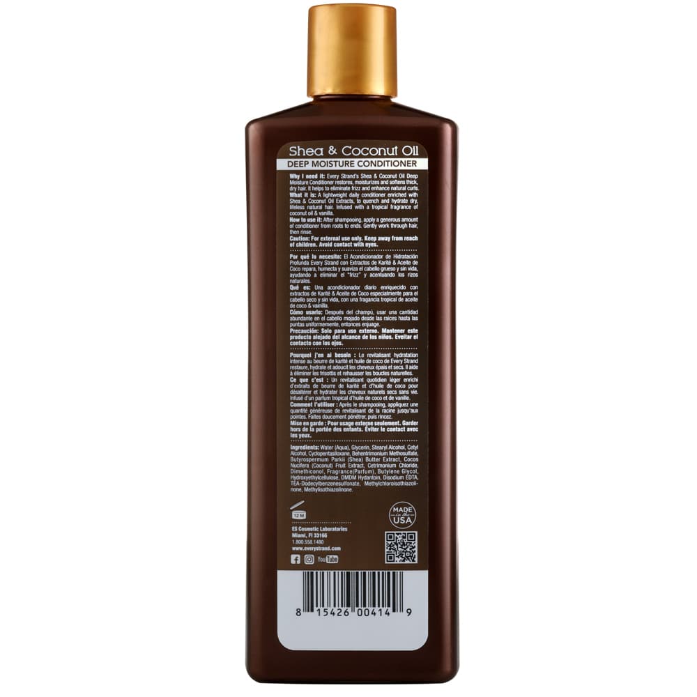 کاندیشنر مرطوب کننده عمیق شی و روغن نارگیل اوری استرند Every Strand Shea & Coconut Oil Deep Moisture Conditioner 399ml — تصویر ۶