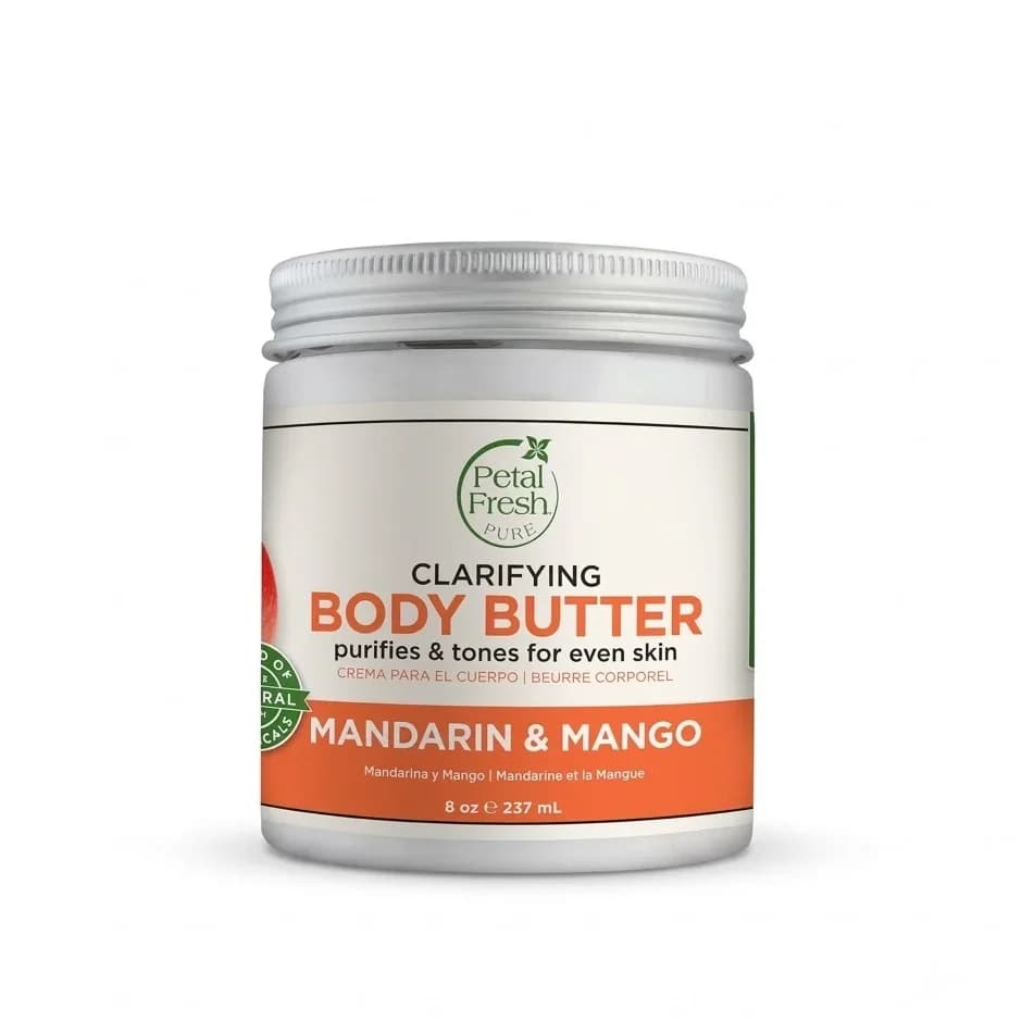 کره بدن روشن کننده پرتقال ماندارین و انبه پتال فرش Petal Fresh Mandarin and Mango Clarifying Body Butter 237ml — تصویر ۷