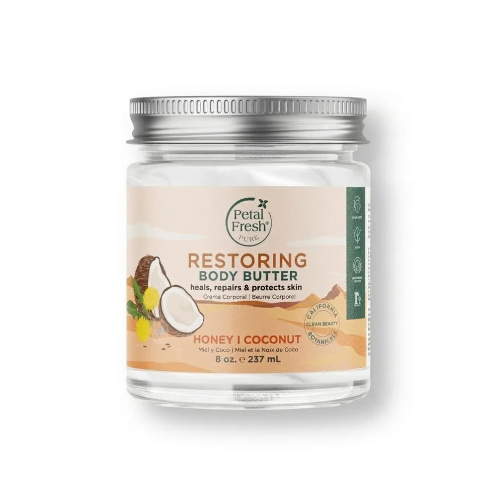 کره بدن عسل و نارگیل پتال فرش Petal Fresh Honey and Coconut Restoring Body Butter 237ml — تصویر ۷
