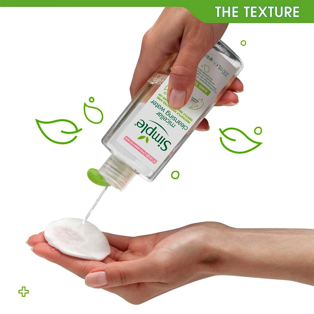 میسلار واتر پوست حساس سیمپل Simple Kind to Skin Micellar Cleansing Water 200ml — تصویر ۶