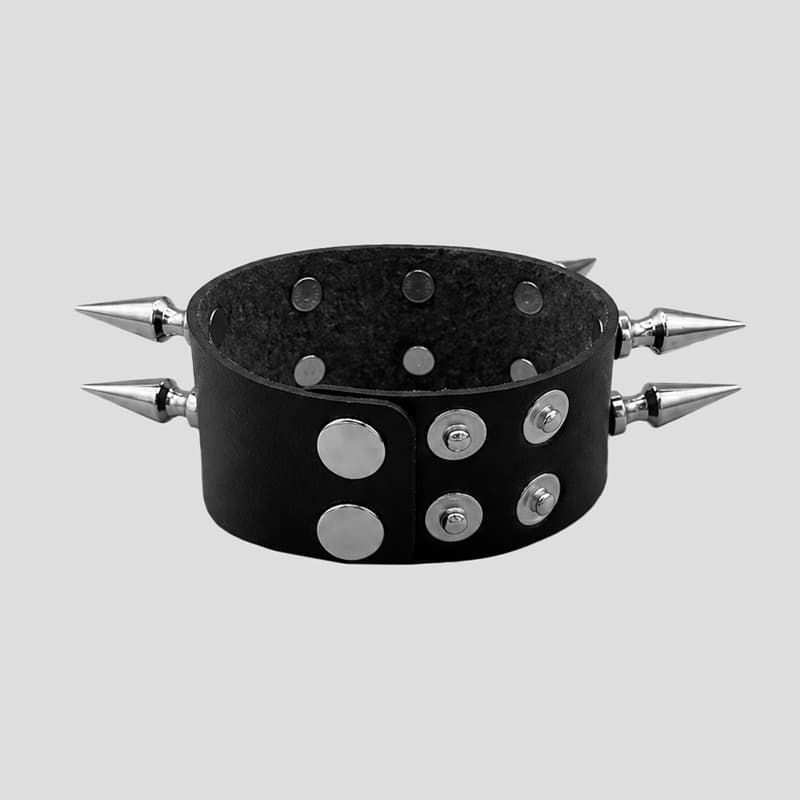 دستبند چرمی اسپایکی مدل Spiked Soul کد ICH-26E0626 — تصویر ۱۲