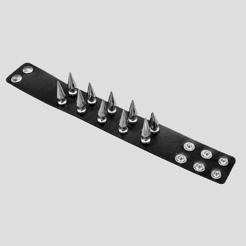 دستبند چرمی اسپایکی مدل Spiked Soul کد ICH-26E0626 — تصویر ۲