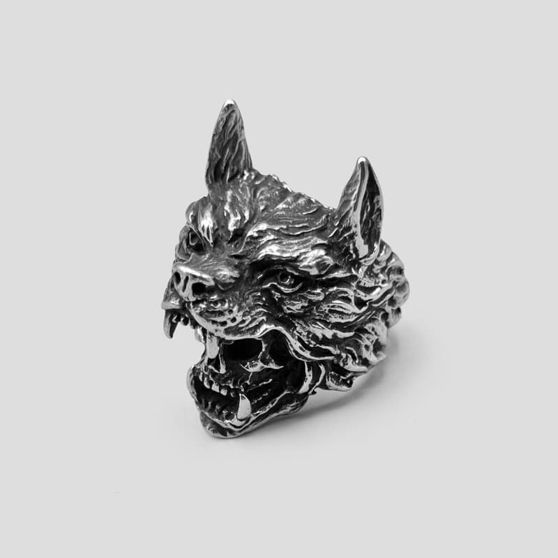 انگشتر طرح جمجمه سرخپوست مدل Wolf Warrior کد Njd938 — تصویر ۱۲
