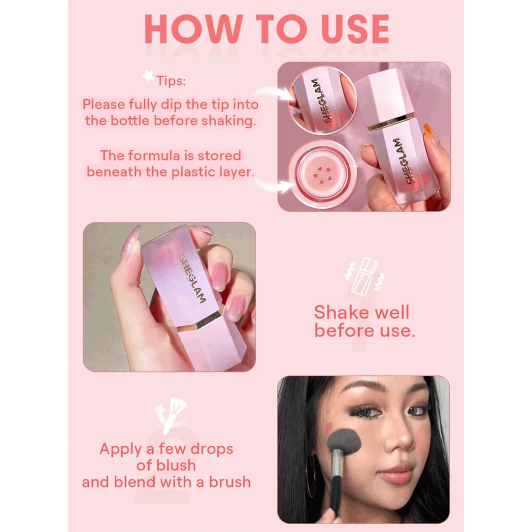 رژ گونه مایع شیگلم رنگ Petal Talk — تصویر ۵