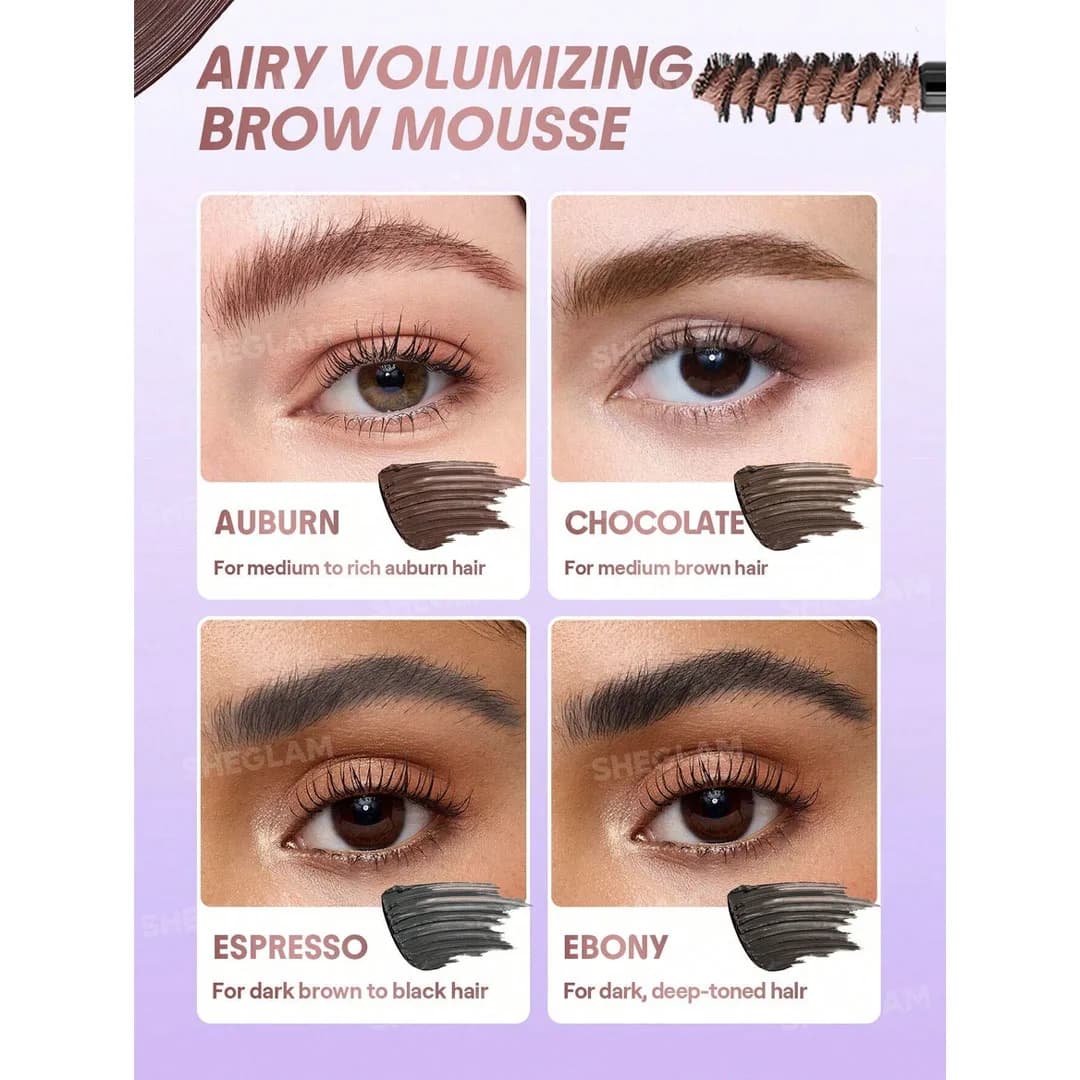 موس رنگی و حجم‌دهنده ابرو شیگلم مدل Airy Tinted Volumizing رنگ Chocolate — تصویر ۵