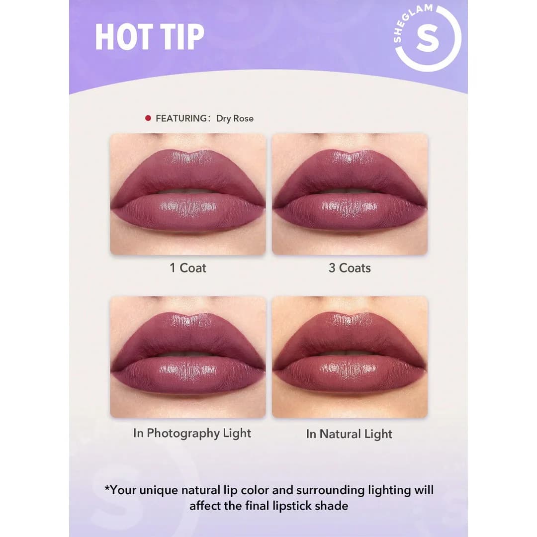 رژلب کرمی شیگلم SHEGLAM مدل Creme Allure رنگ Plum Jam — تصویر ۲