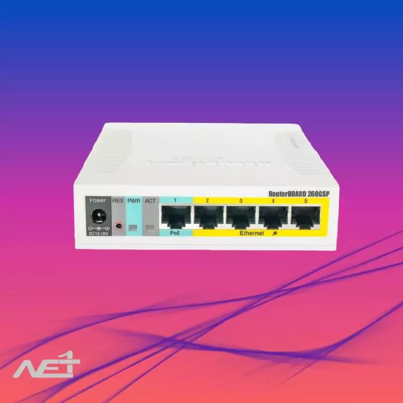 سوئیچ PoE میکروتیک مدل Mikrotik RB260GSP — تصویر ۲
