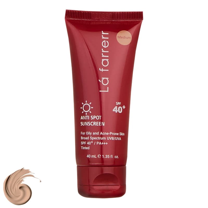 کرم ضدآفتاب و ضدلک رنگی لافارر با SPF40 مدل Medium مناسب پوستهای چرب و آکنه دار حجم 40 میلیلیتر — تصویر ۲