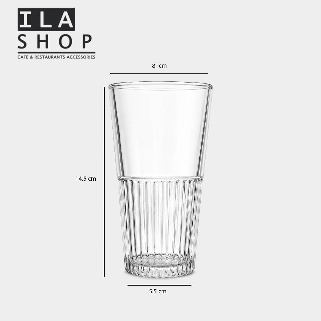 لیوان بلند خط دار 410 میلی لیتری کد 2482 دوازده عددی ایلا — تصویر ۸