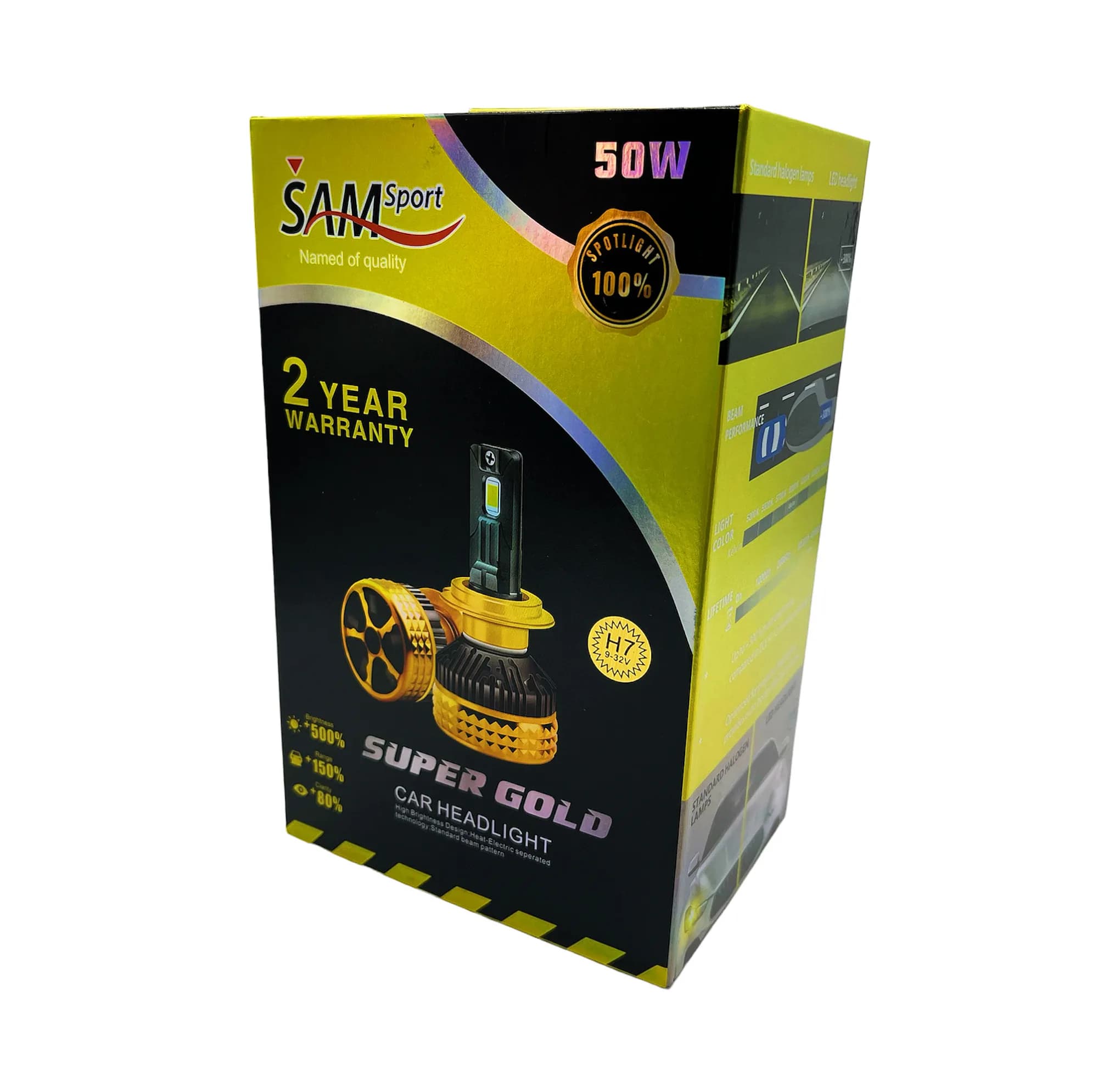 لامپ خودرو عقاب / پایه H7 مدل Super Yellow (زرد) 55 وات - 12 ولت — تصویر ۱۱