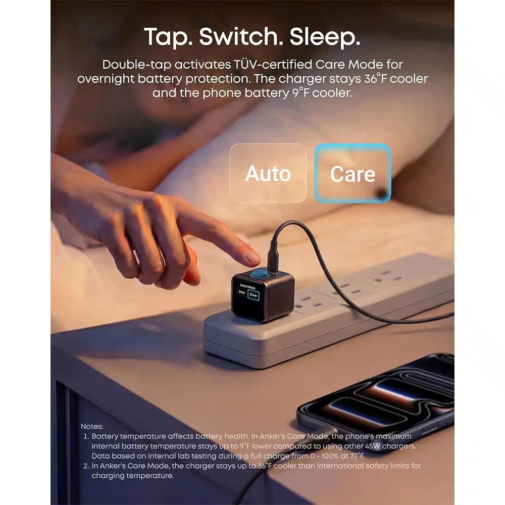 شارژر 45 وات انکر Anker Nano Charger 45W Foldable 180° مدل A121D مشکی — تصویر ۱۲