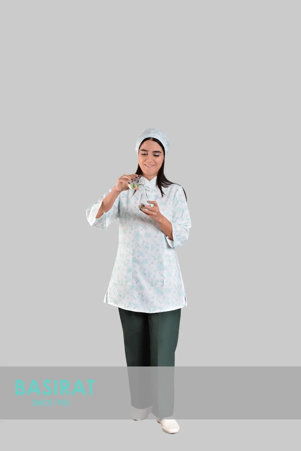 اسکراب پزشکی یقه دار طرح سنجاقک زنانه (تک)