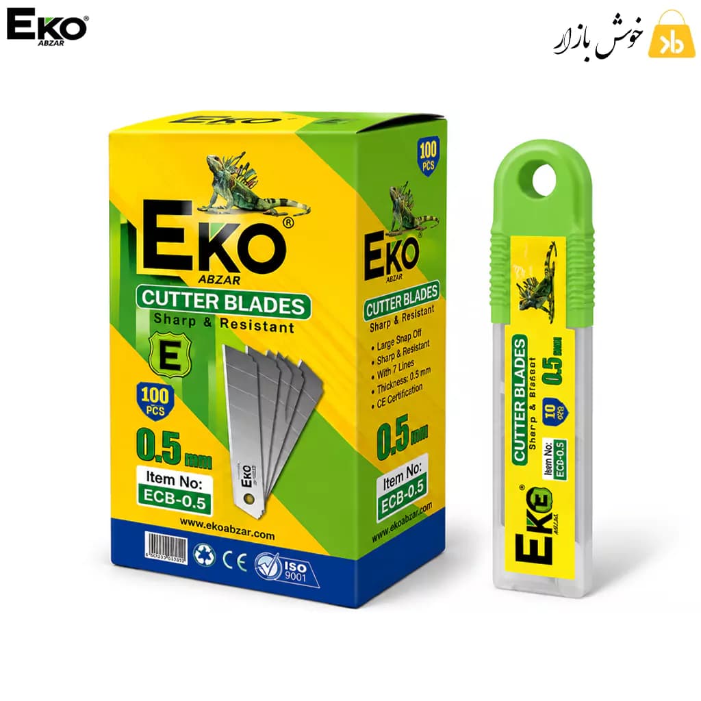 تیغ کاتر پهن 18 میلی‌متری اکو (EKO Abzar) مدل ECB-0.5 بسته 10 عددی — تصویر ۹