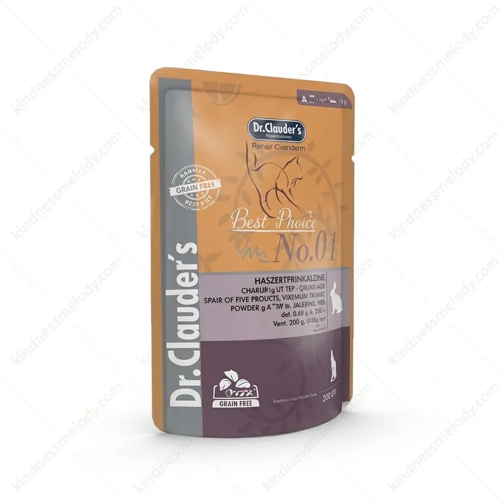 پوچ گربه دکتر کلادرز طعم گوشت خرگوش و جگر Dr. Clauder’s Cat Pouch Rabbit and Liver 100g بسته ۱۰۰ گرمی