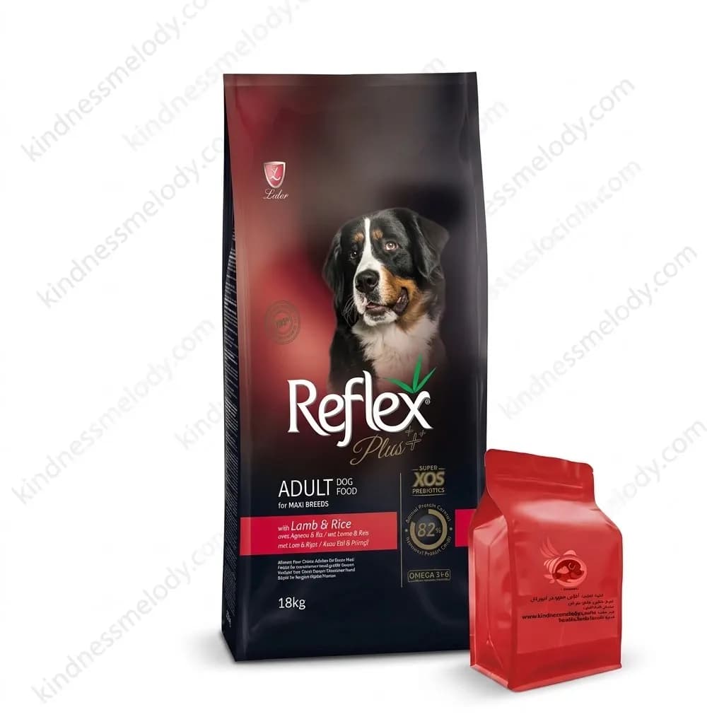 غذای خشک سگ بالغ رفلکس پلاس با طعم گوشت بره و برنج Reflex plus adult dog food for maxi breeds with lamb & rice وزن 1 کیلوگرم (فله ای) — تصویر ۲