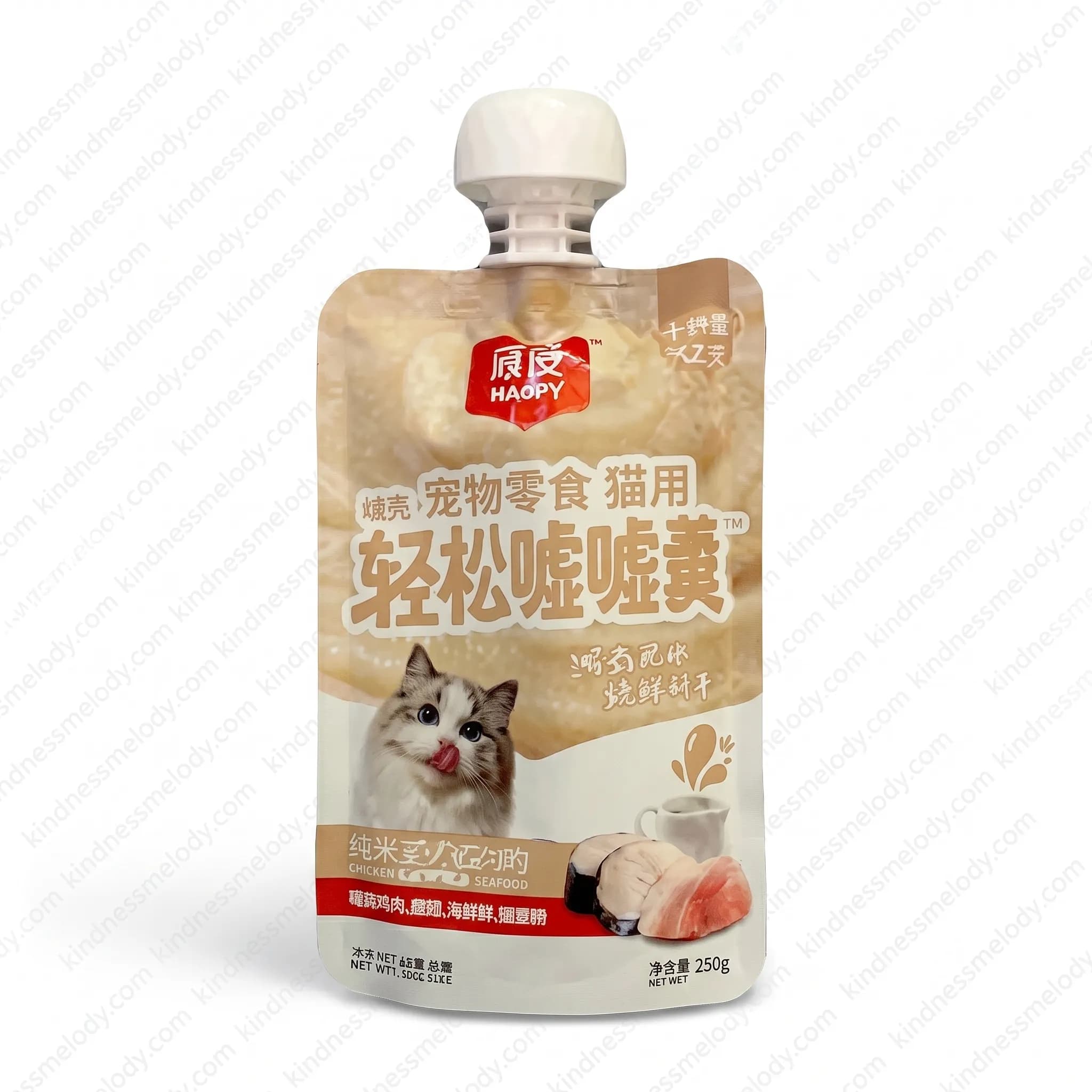 پودینگ آرامبخش گربه ونپی طعم مرغ، ماهی و شیر بز Wanpy Calming Pudding Fish Flavor 80 گرم