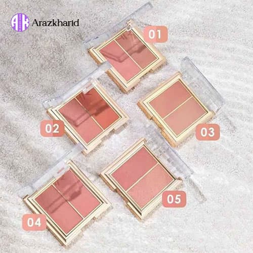 پالت رژ گونه پودری دوتایی گلدن رز Golden Rose در رنگ بندی مختلف — تصویر ۹