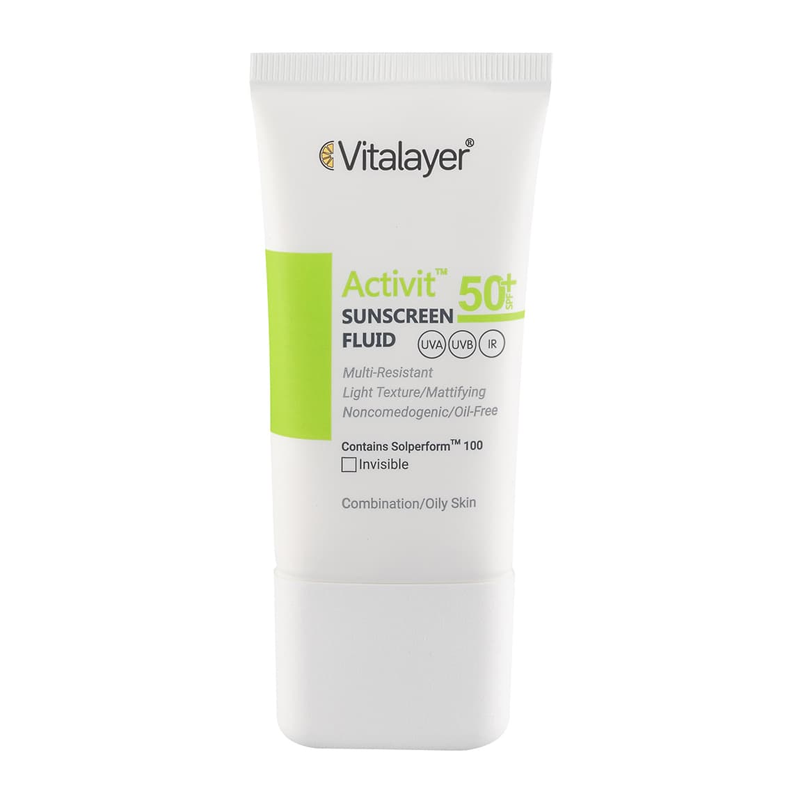 فلوئید ضد آفتاب بی رنگ ویتالیر / Vitalayer مدل اکتی ویت SPF 50+ مناسب برای پوست چرب و مستعد آکنه حجم 40 میلیلیتر — تصویر ۳