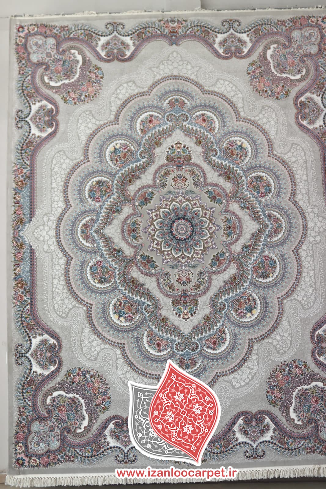 فرش زمرد مشهد طرح 25066 طوسی 700 شانه تراکم 2550 + ارسال رایگان
