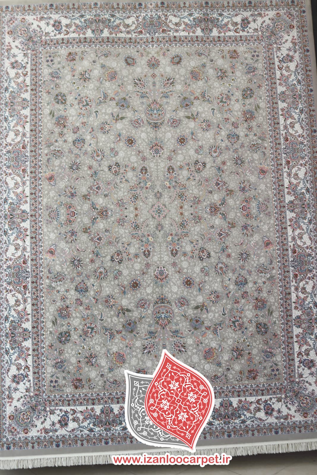 فرش زمرد مشهد طرح 25041 طوسی 700 شانه تراکم 2550 + ارسال رایگان