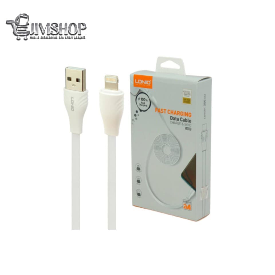 کابل آیفونی فست شارژ Ldnio LS552 2.1A 2m
