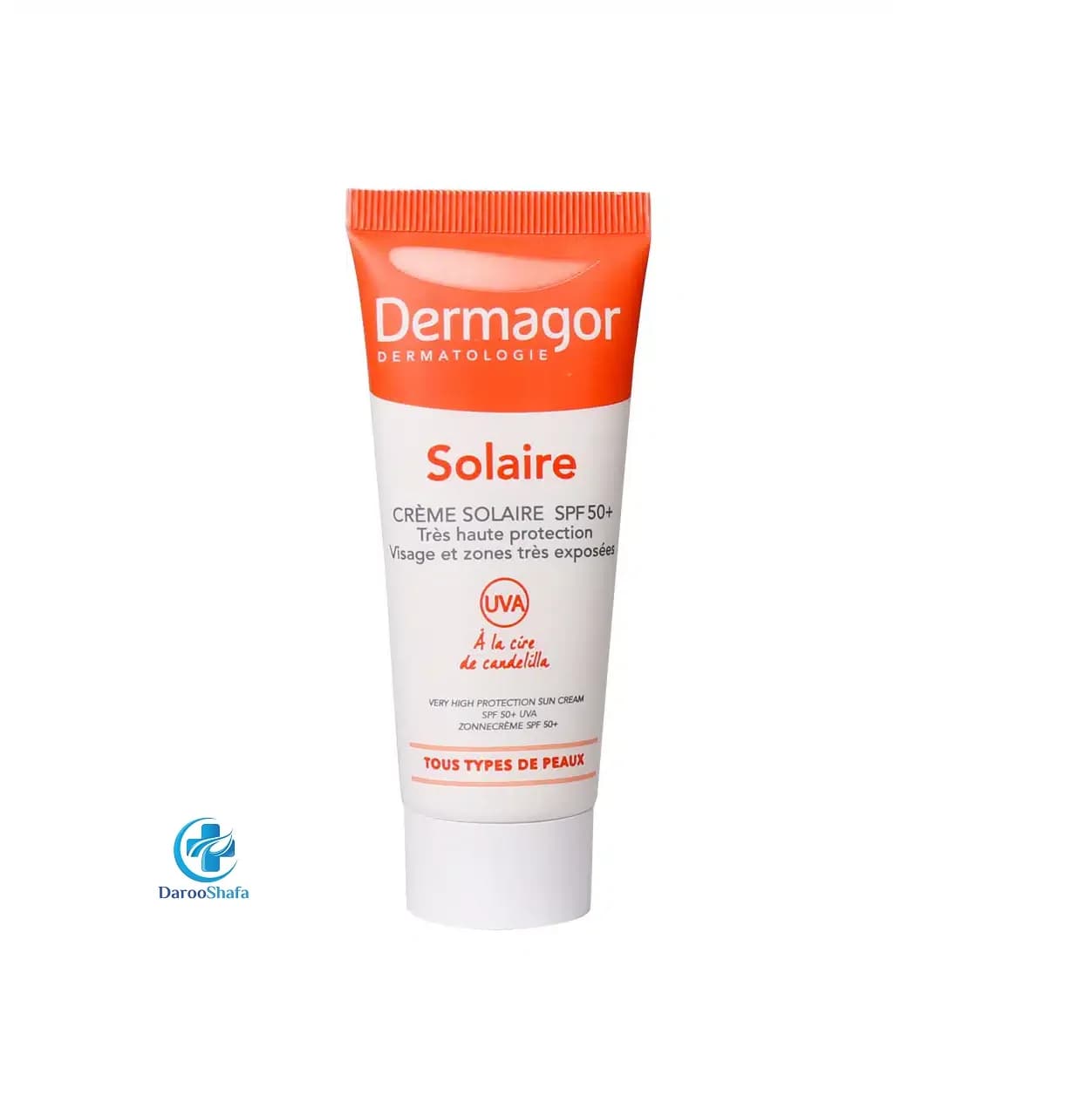 کرم ضد آفتاب بی رنگ پوست خشک SPF 50 درماگور — تصویر ۴