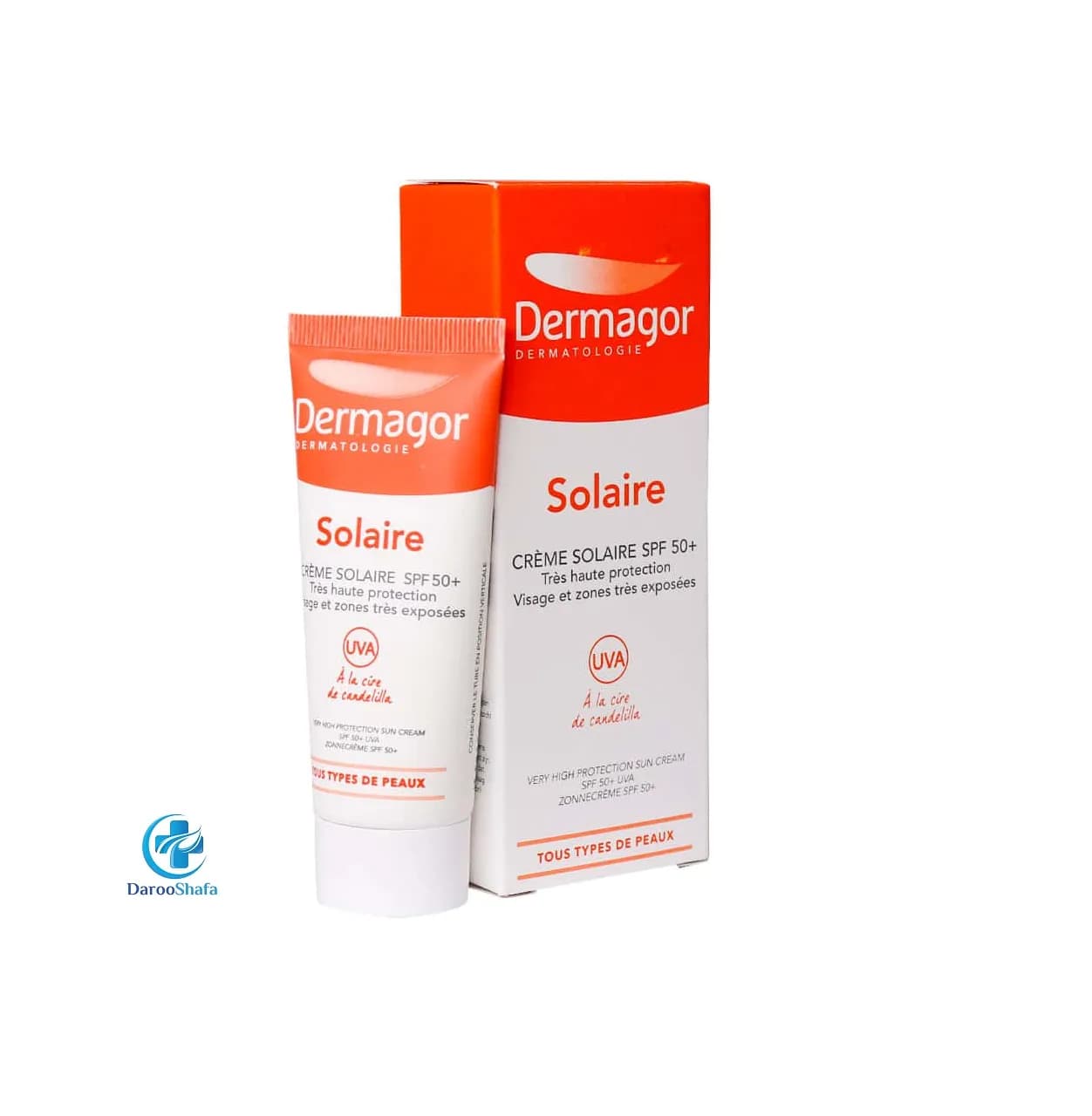 کرم ضد آفتاب بی رنگ پوست خشک SPF 50 درماگور — تصویر ۳
