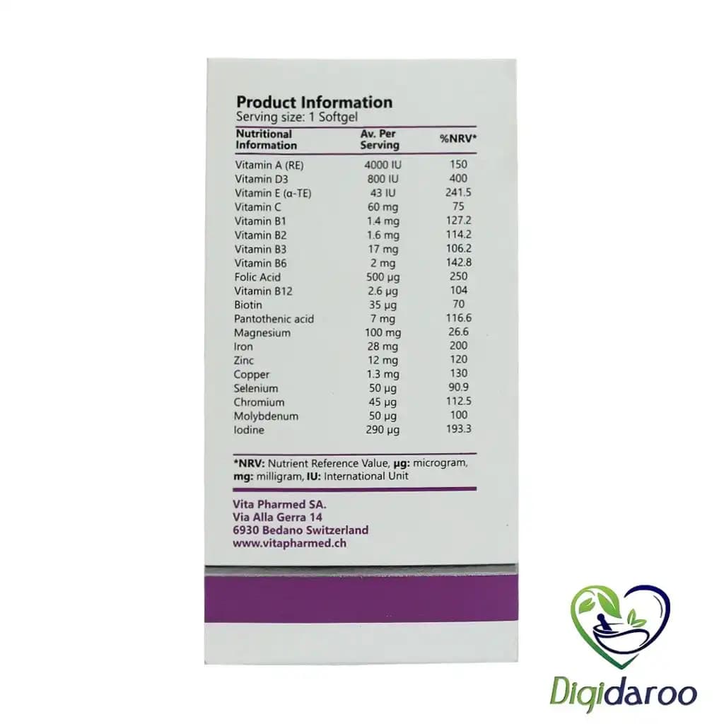 کپسول ژلاتینی نرم پست ناتال(Postnatal) ویتالی تون 60 عددی — تصویر ۵
