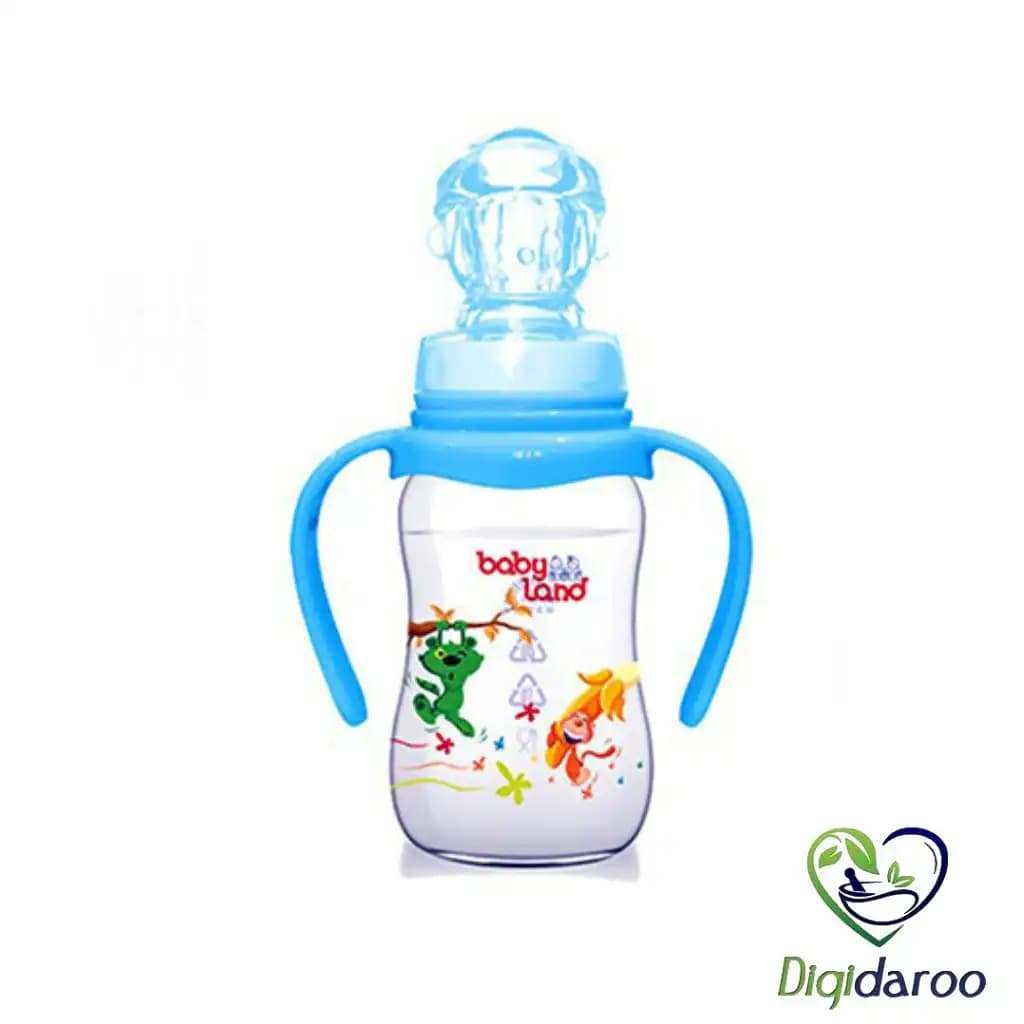 شیشه شیر مدل عروسکی کد 505 بی بی لند 150 میلی لیتر آبی — تصویر ۲
