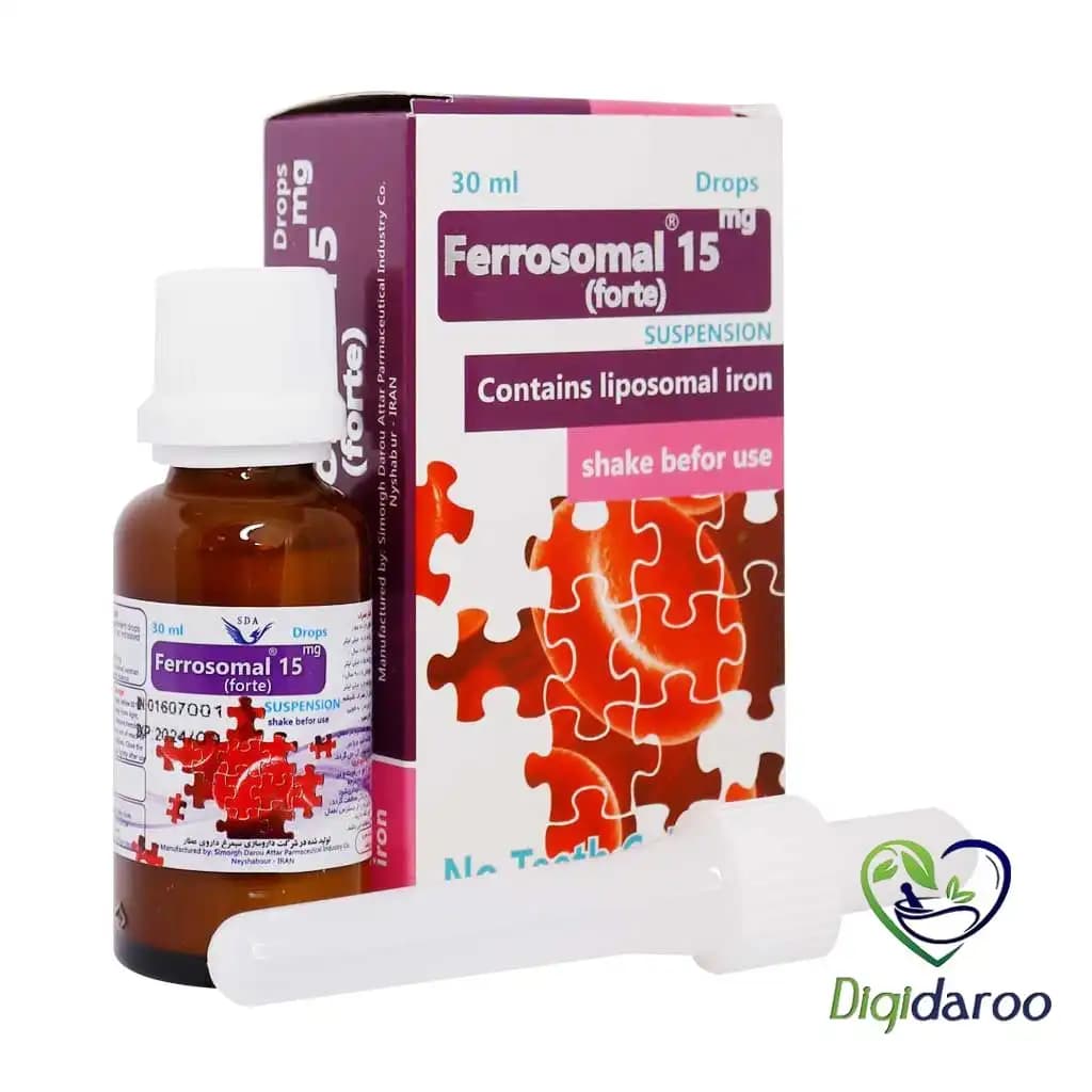 قطره آهن فروزومال 15 میلی گرم سیمرغ دارو عطار 30 میلی لیتری