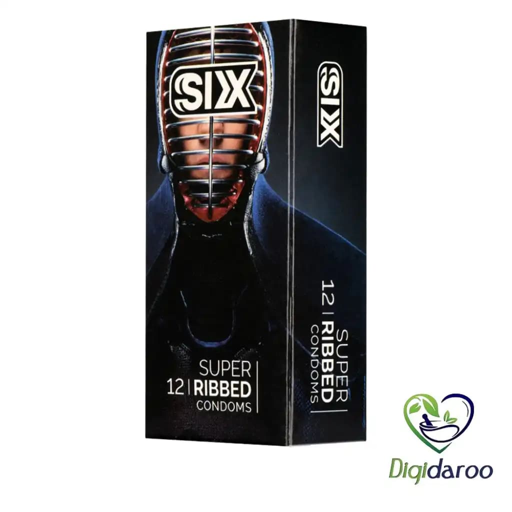 کاندوم سیکس مدل Super Ribbed بسته 12 عددی