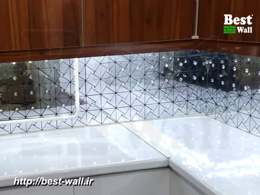 بین کابینتی مثلثی نقره ای تمام آینه ای T362 — تصویر ۵