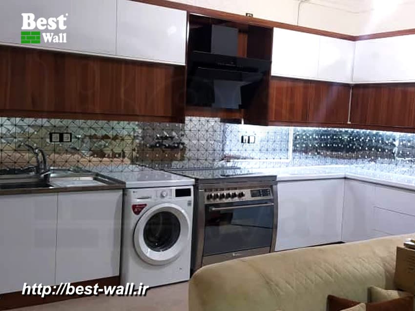 بین کابینتی مثلثی نقره ای تمام آینه ای T362 — تصویر ۶