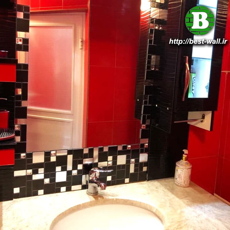 بین کابینتی مشکی نقره ای نگین دار 783 — تصویر ۲